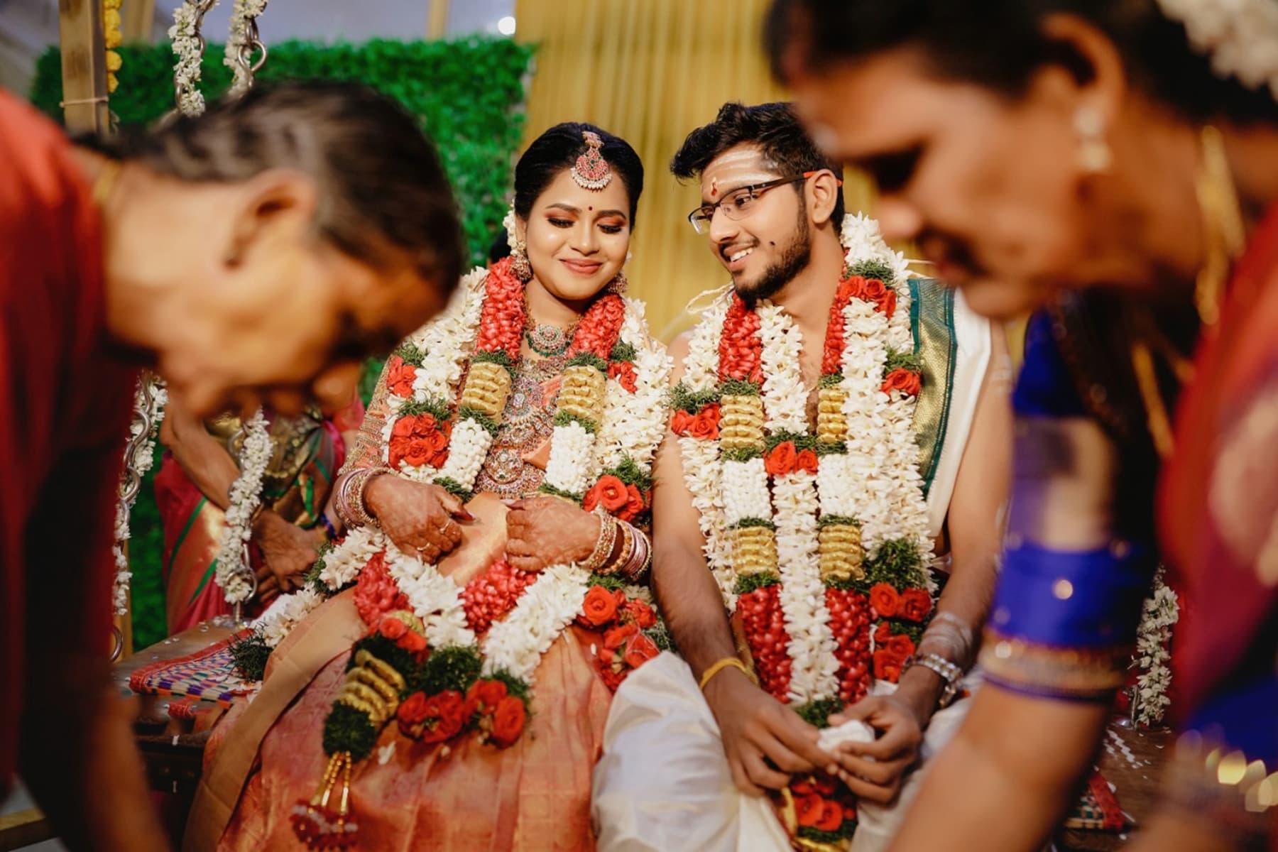 Bright emotional candid couple moment